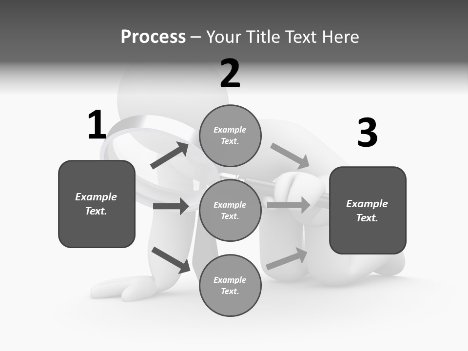 White Magnification Person PowerPoint Template