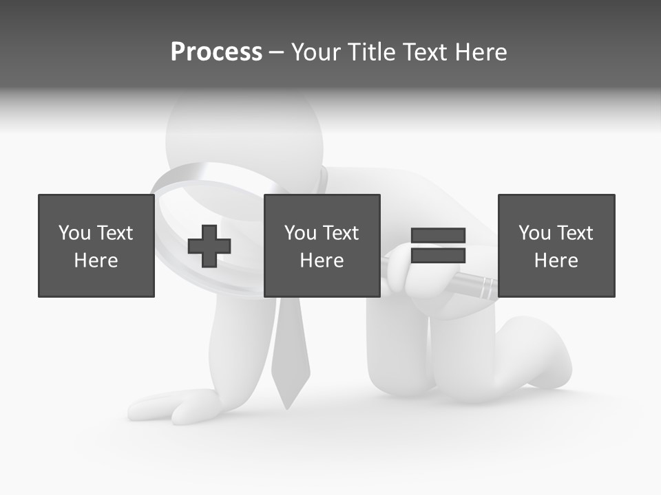 White Magnification Person PowerPoint Template