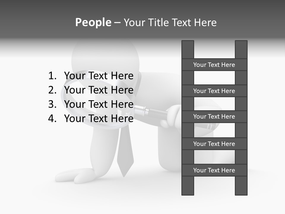 White Magnification Person PowerPoint Template