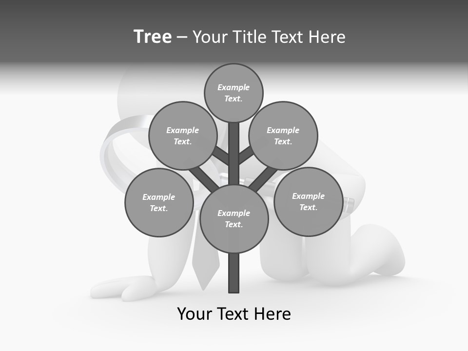 White Magnification Person PowerPoint Template