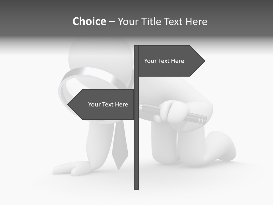 White Magnification Person PowerPoint Template