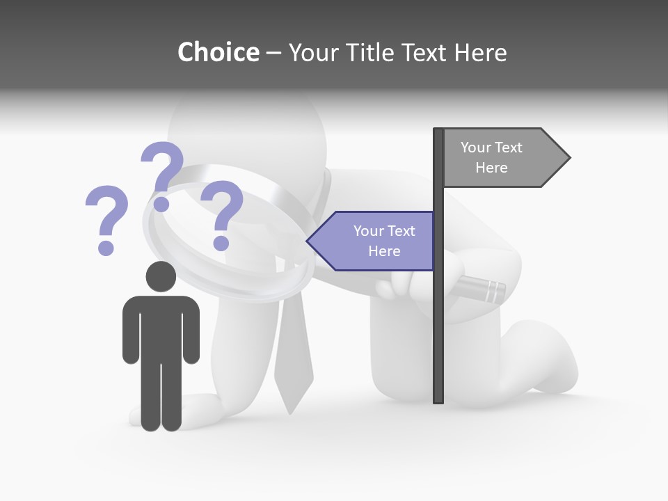 White Magnification Person PowerPoint Template