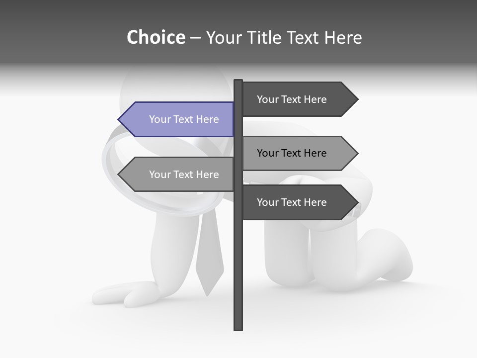 White Magnification Person PowerPoint Template