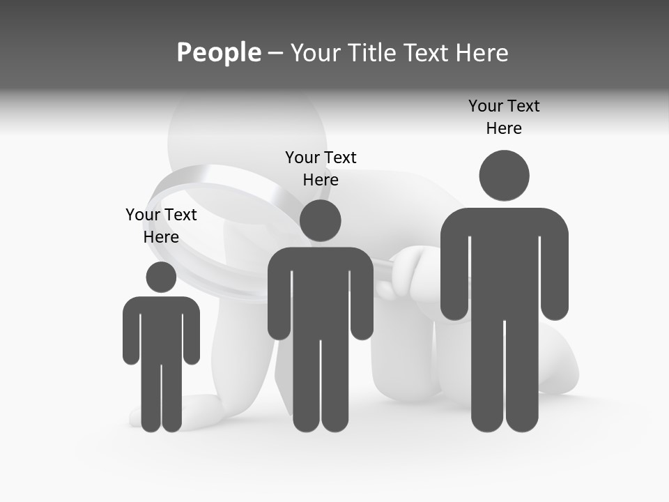 White Magnification Person PowerPoint Template