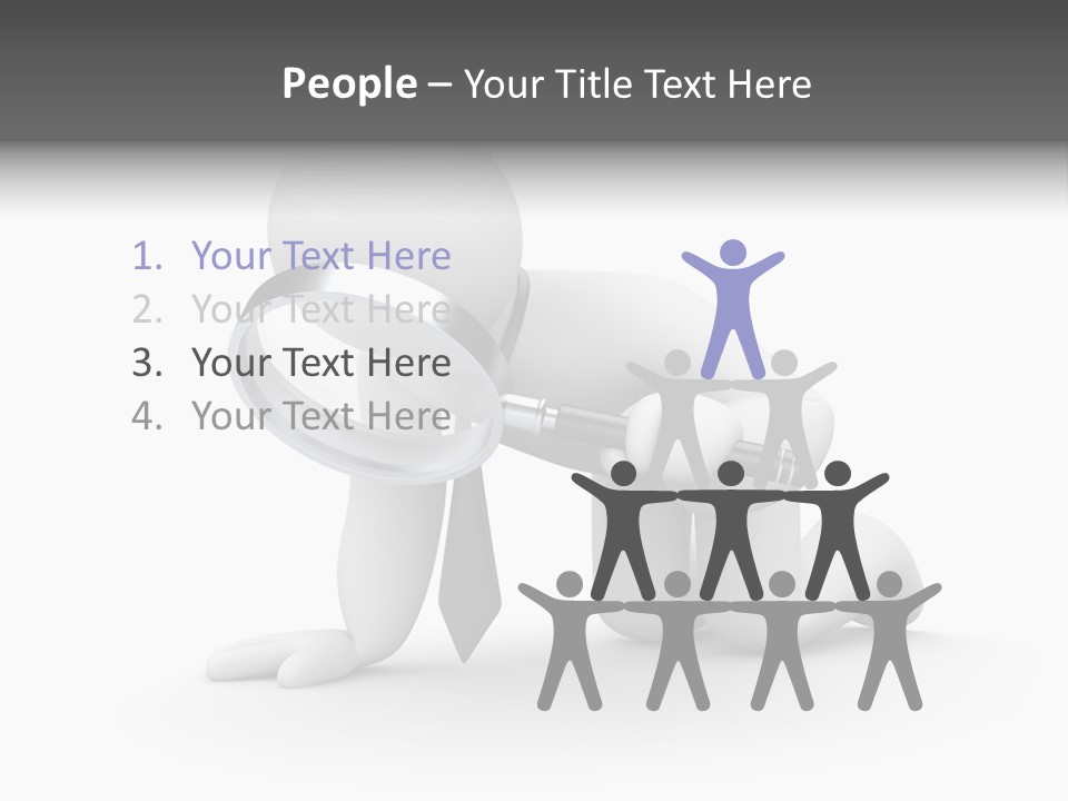 White Magnification Person PowerPoint Template