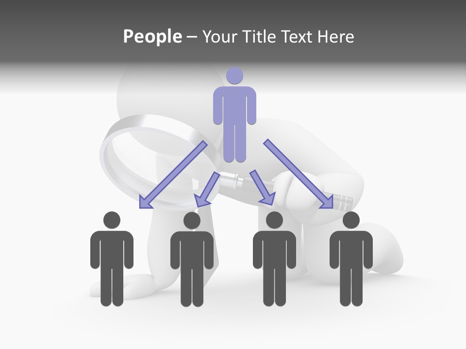 White Magnification Person PowerPoint Template