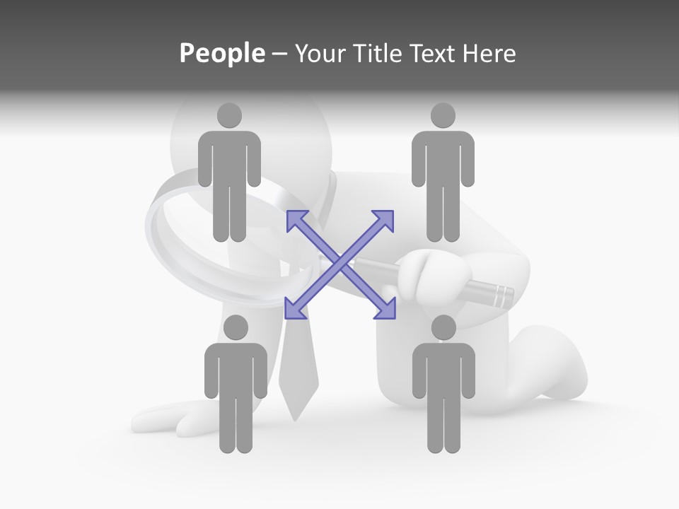 White Magnification Person PowerPoint Template