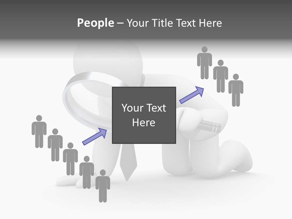 White Magnification Person PowerPoint Template
