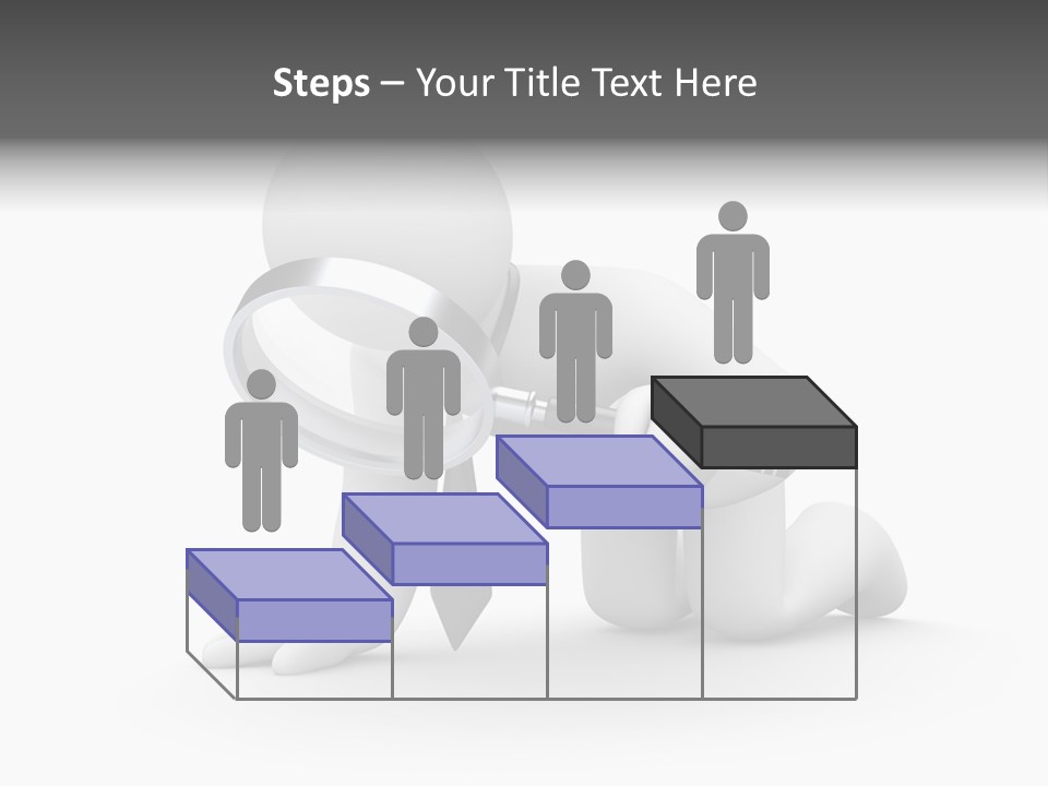 White Magnification Person PowerPoint Template