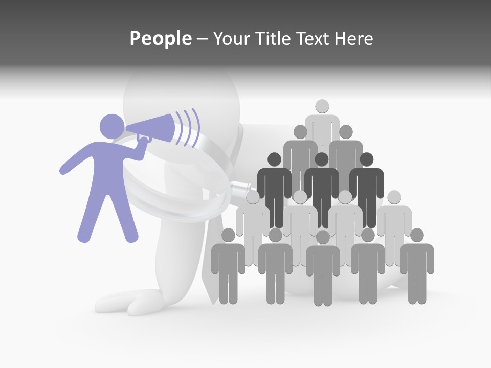 White Magnification Person PowerPoint Template