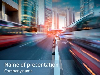 Abstract Car Street PowerPoint Template