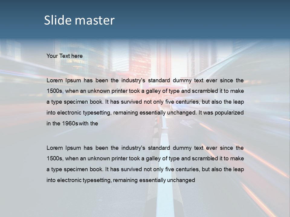 Abstract Car Street PowerPoint Template