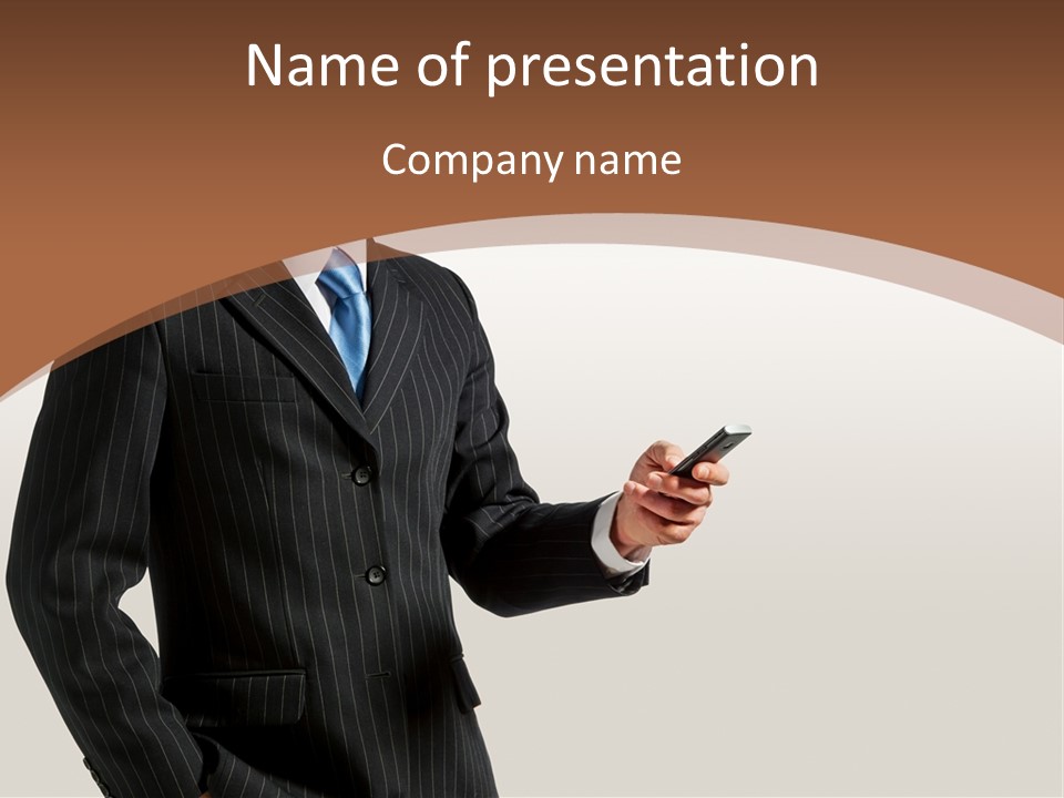 Beautiful Male Telephone PowerPoint Template