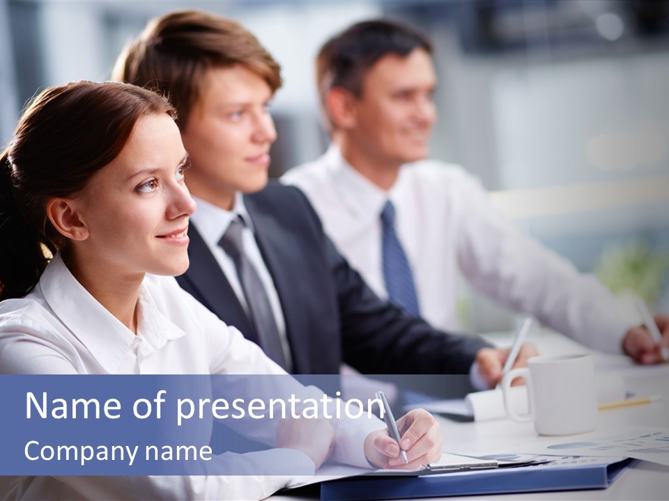 Businesspeople Session Listening PowerPoint Template