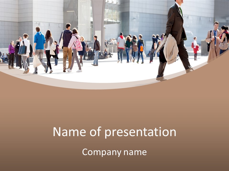 Stepping Men City PowerPoint Template