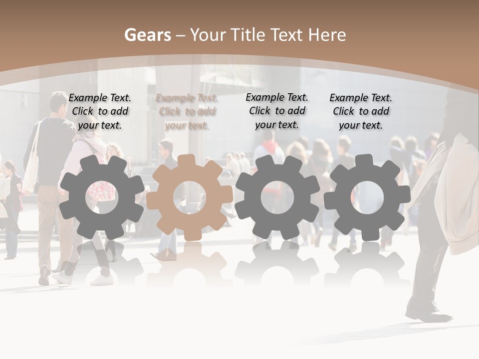 Stepping Men City PowerPoint Template