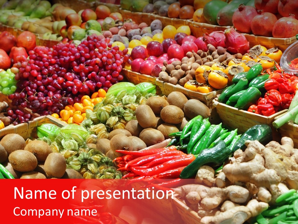 Plum Food Greengrocery PowerPoint Template