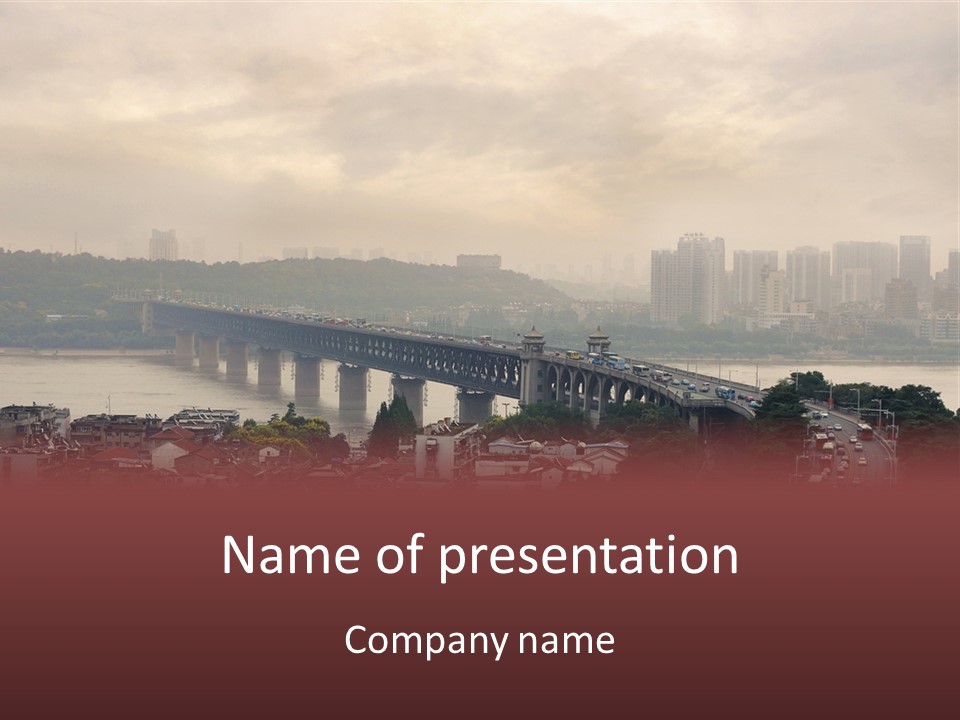 Downtown District Yangtze River Housing Development PowerPoint Template