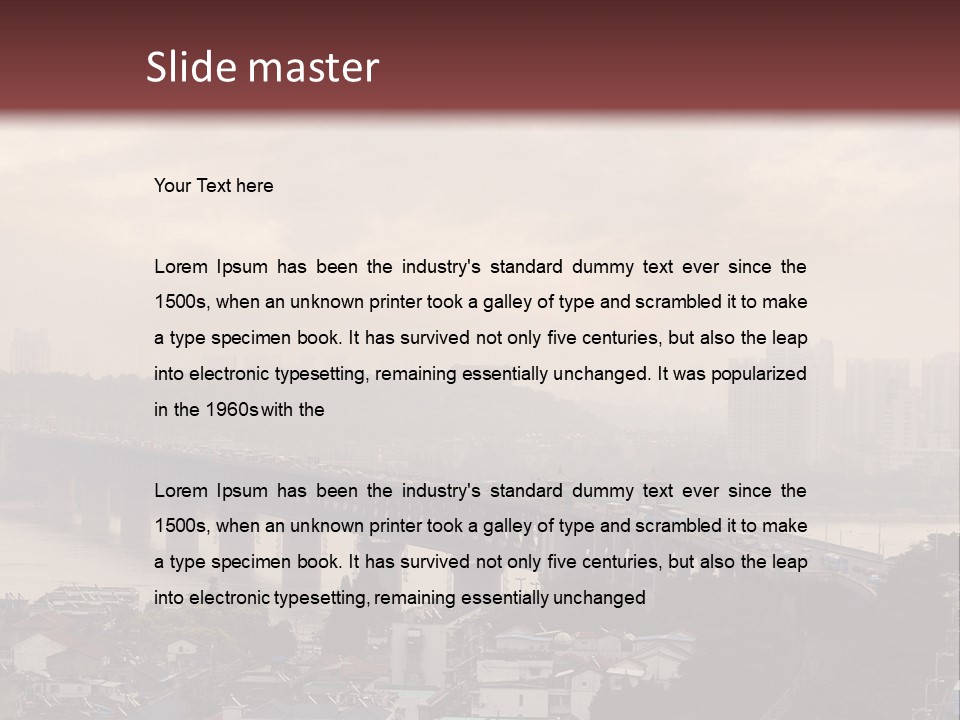 Downtown District Yangtze River Housing Development PowerPoint Template