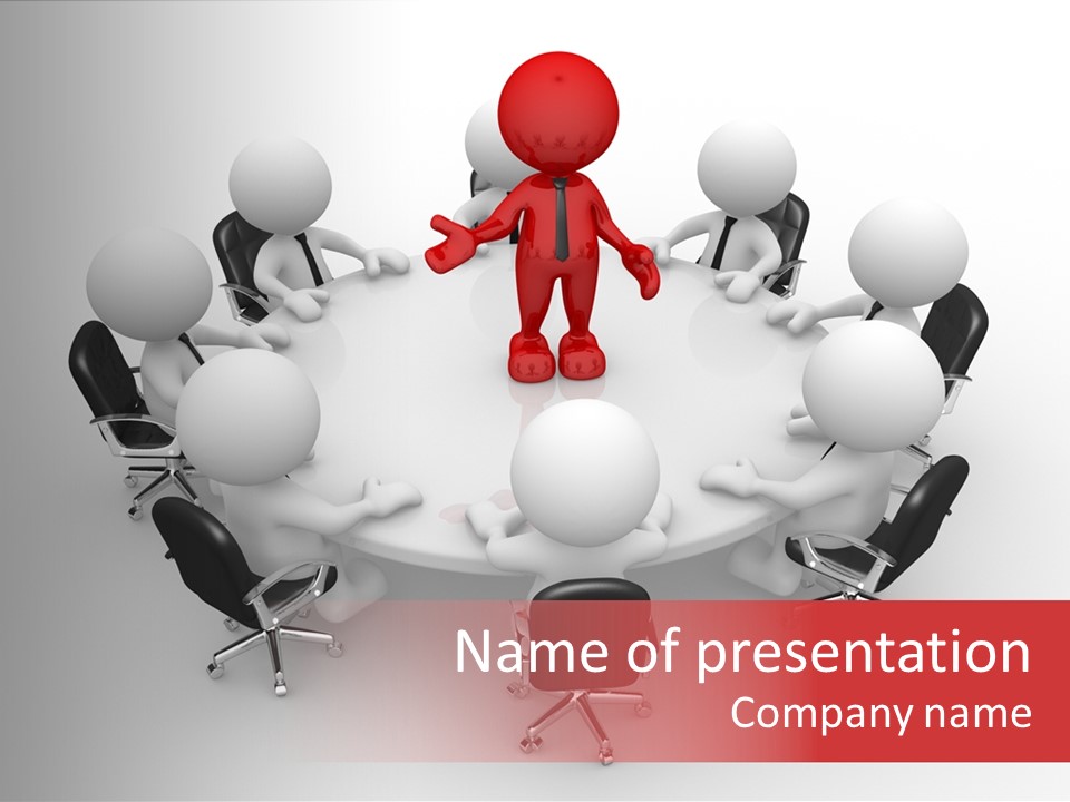 Chairs Puppets Person PowerPoint Template