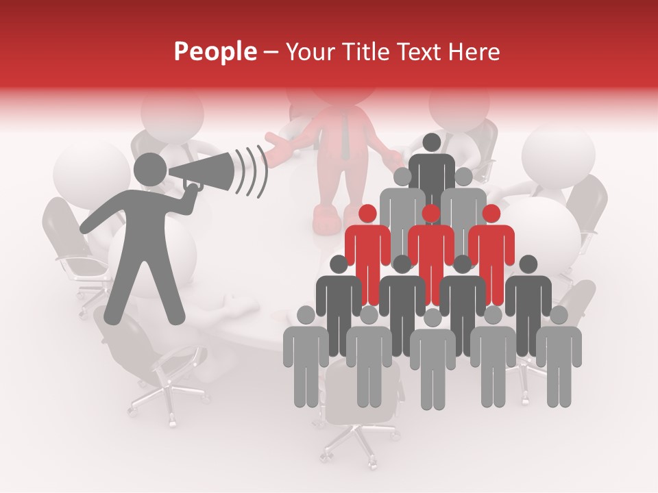 Chairs Puppets Person PowerPoint Template