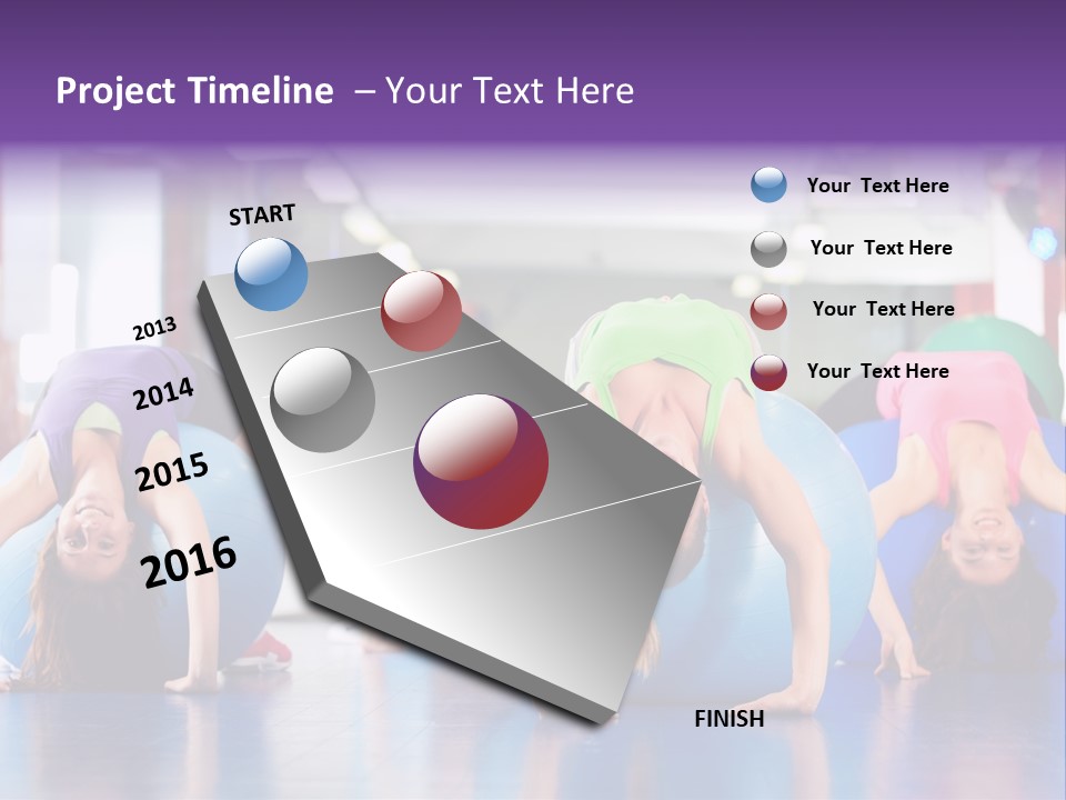 People Ball Sitting Ball PowerPoint Template