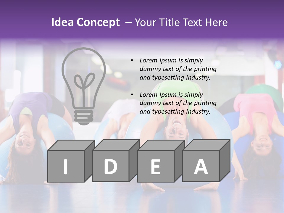 People Ball Sitting Ball PowerPoint Template