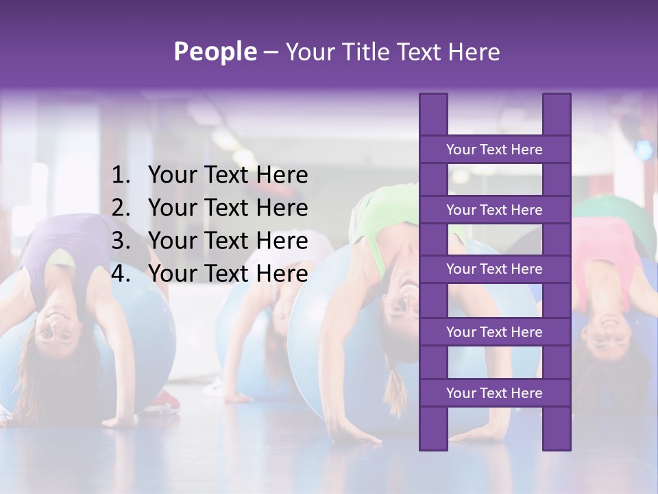 People Ball Sitting Ball PowerPoint Template