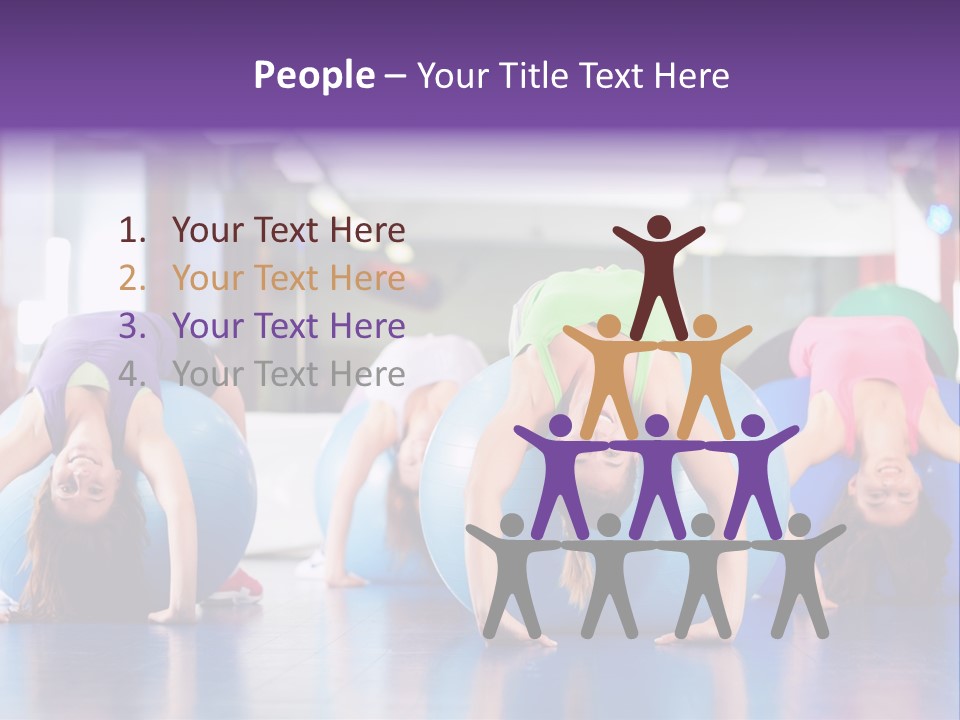 People Ball Sitting Ball PowerPoint Template