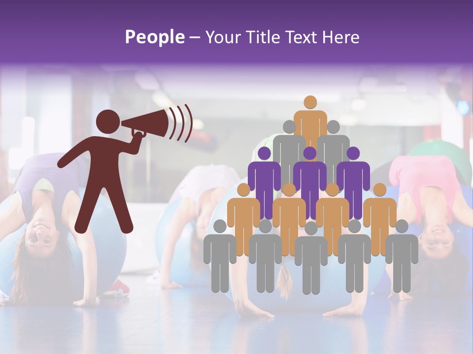 People Ball Sitting Ball PowerPoint Template