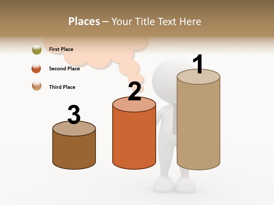 A Person In A Tie With A Thought Bubble PowerPoint Template