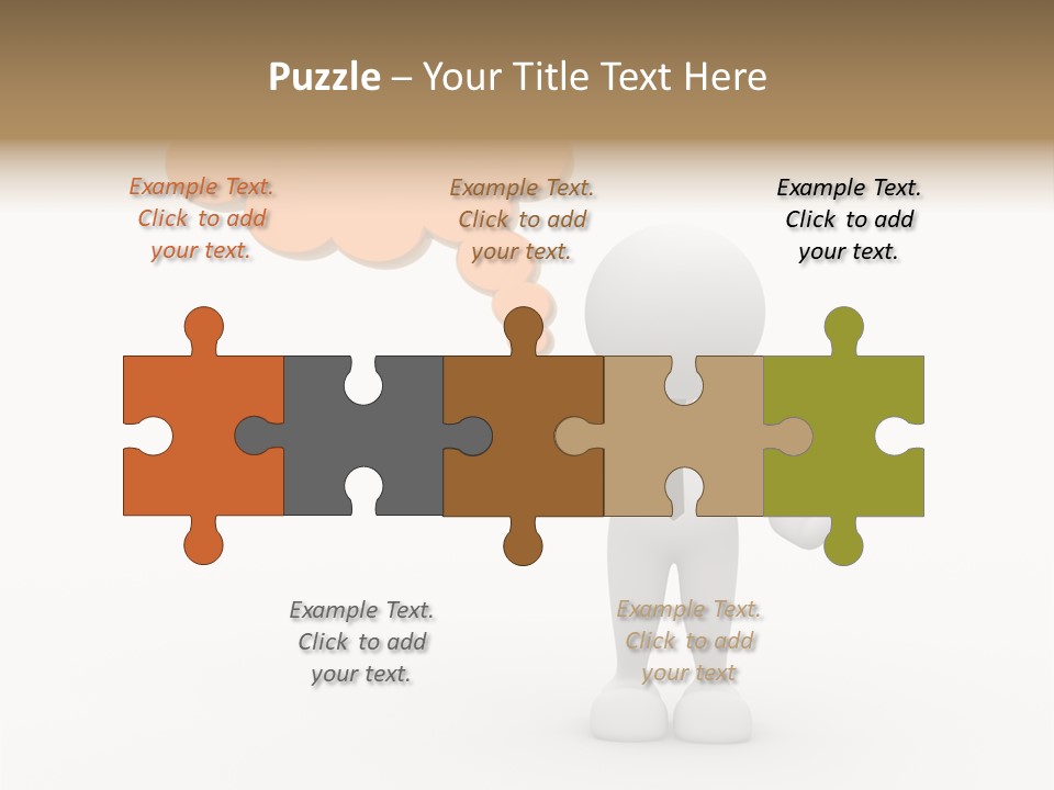 A Person In A Tie With A Thought Bubble PowerPoint Template