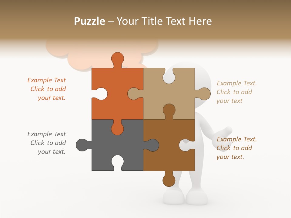 A Person In A Tie With A Thought Bubble PowerPoint Template