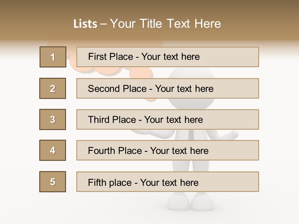 A Person In A Tie With A Thought Bubble PowerPoint Template