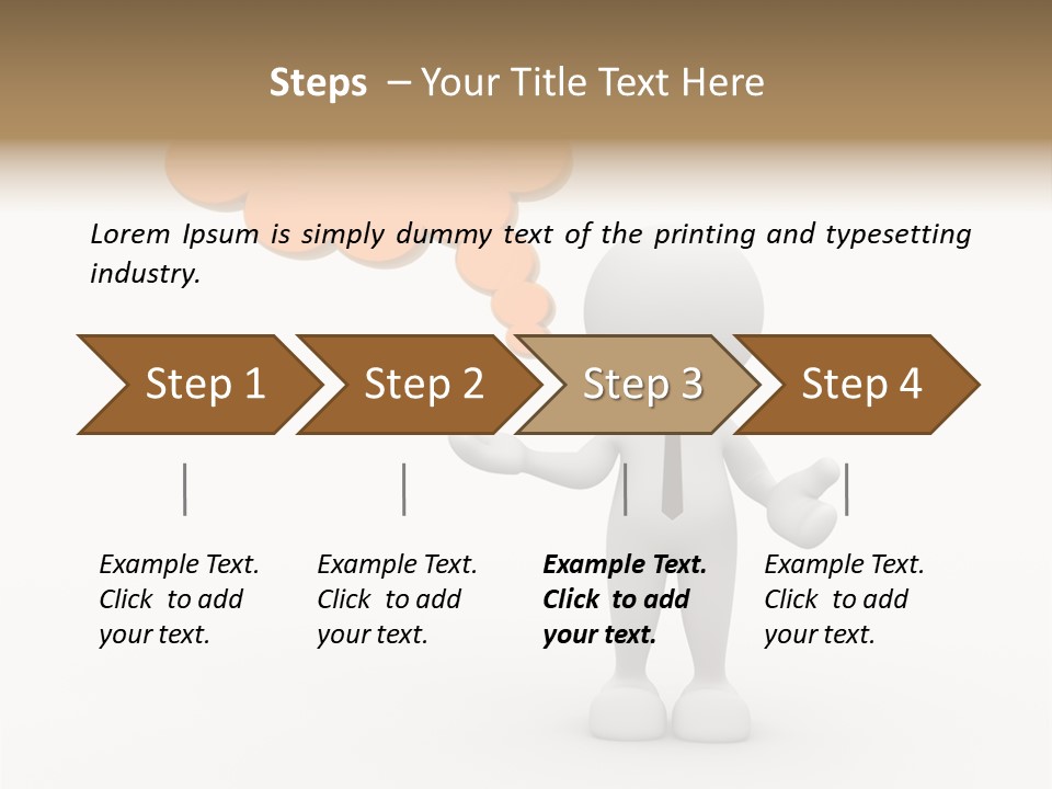 A Person In A Tie With A Thought Bubble PowerPoint Template