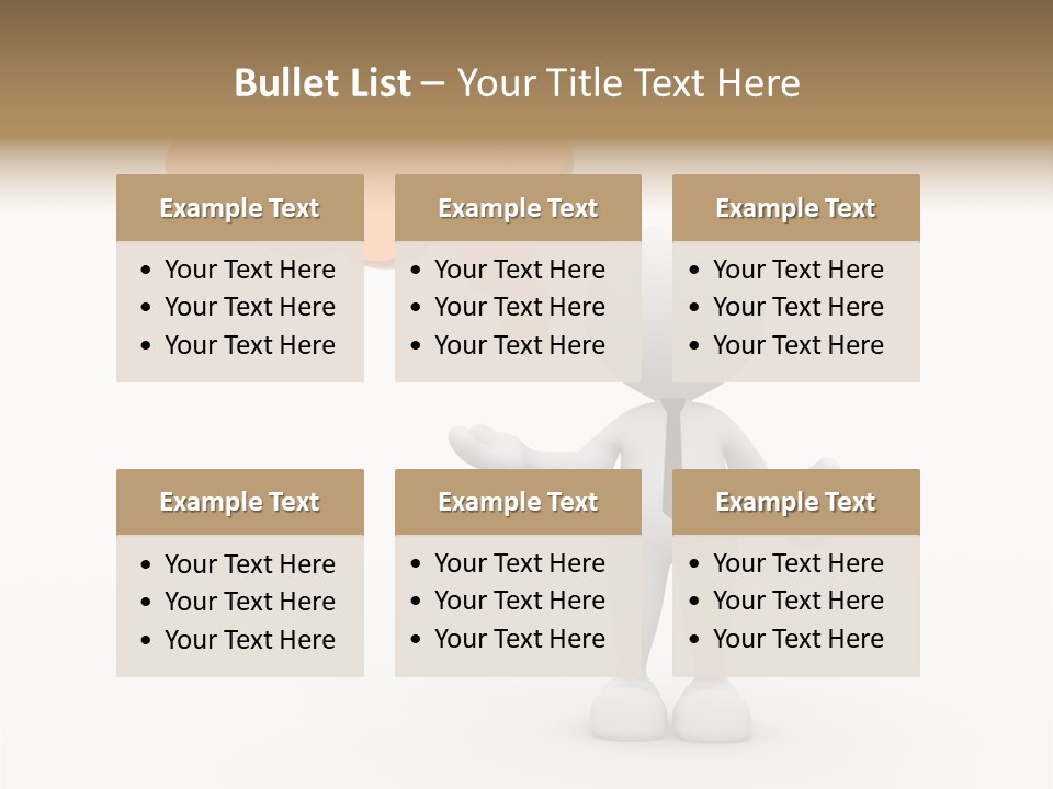 A Person In A Tie With A Thought Bubble PowerPoint Template