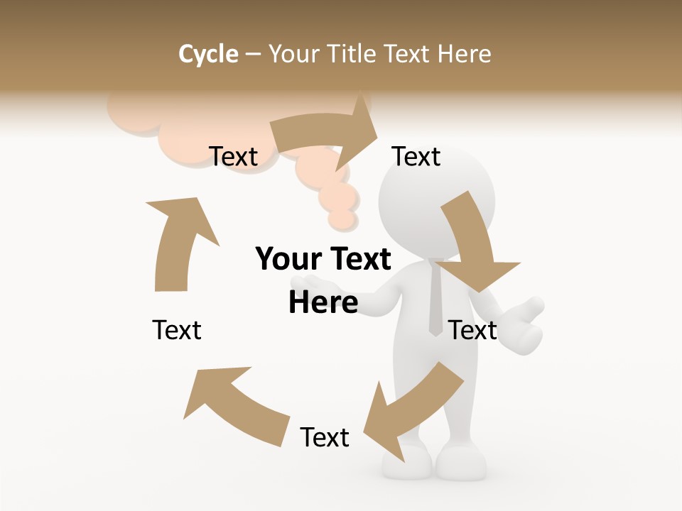 A Person In A Tie With A Thought Bubble PowerPoint Template