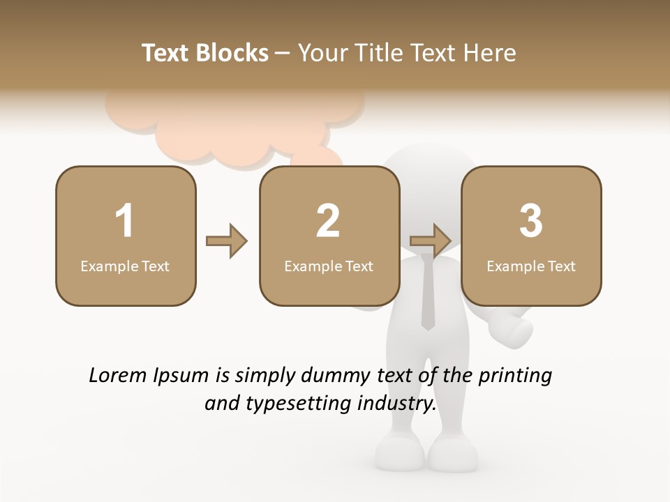 A Person In A Tie With A Thought Bubble PowerPoint Template