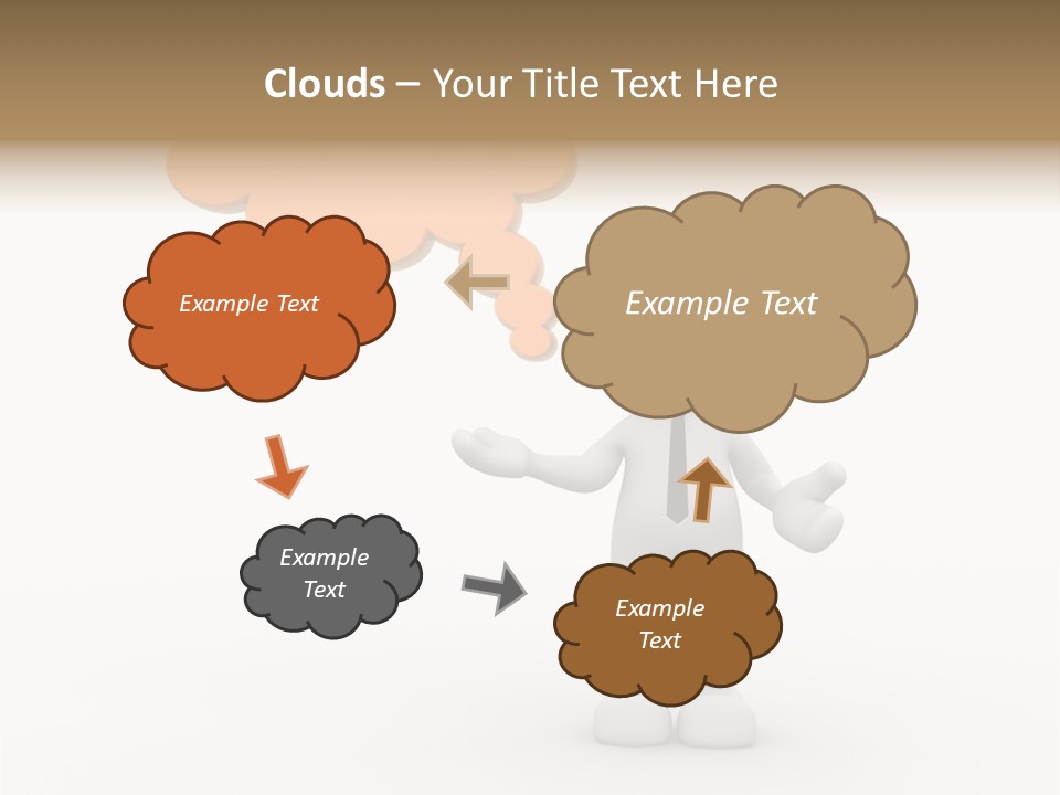 A Person In A Tie With A Thought Bubble PowerPoint Template