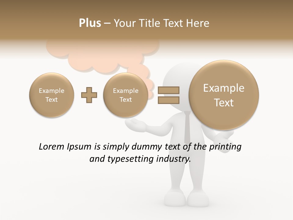 A Person In A Tie With A Thought Bubble PowerPoint Template