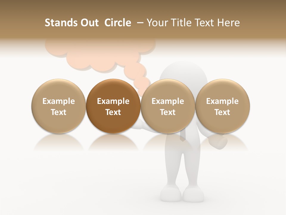 A Person In A Tie With A Thought Bubble PowerPoint Template