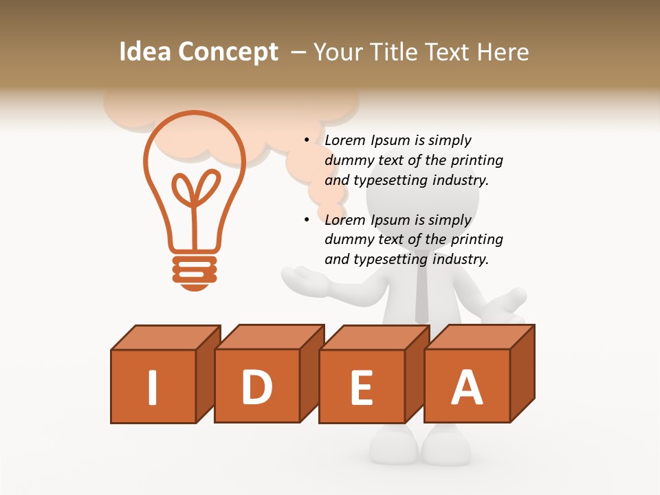 A Person In A Tie With A Thought Bubble PowerPoint Template