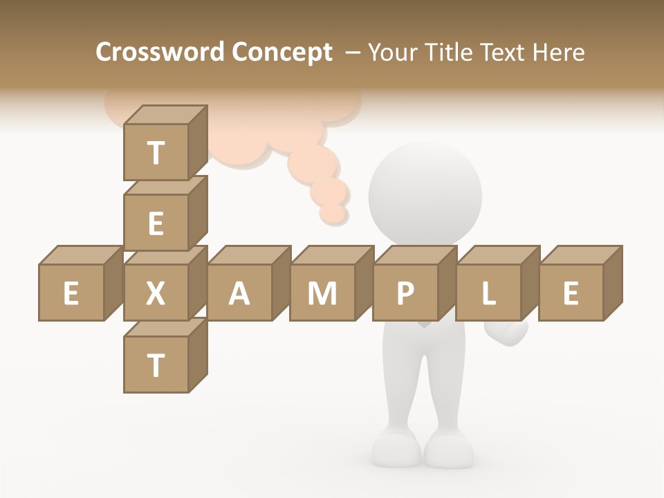 A Person In A Tie With A Thought Bubble PowerPoint Template