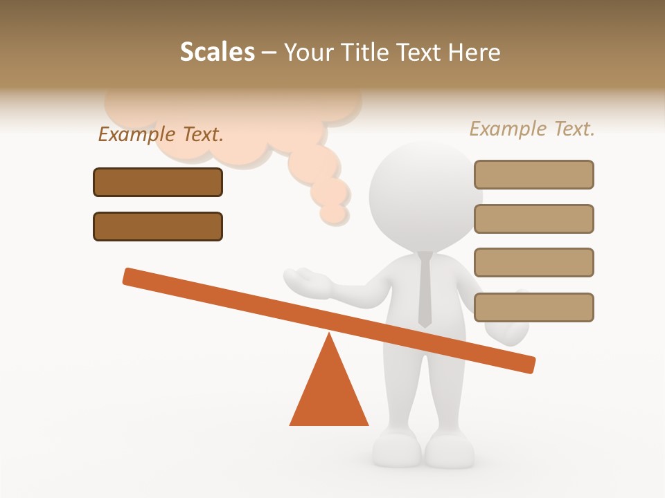 A Person In A Tie With A Thought Bubble PowerPoint Template