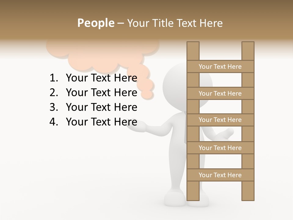 A Person In A Tie With A Thought Bubble PowerPoint Template