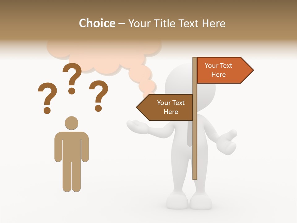 A Person In A Tie With A Thought Bubble PowerPoint Template