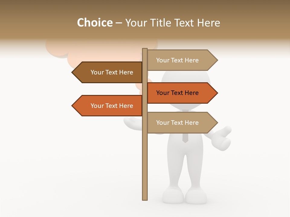 A Person In A Tie With A Thought Bubble PowerPoint Template