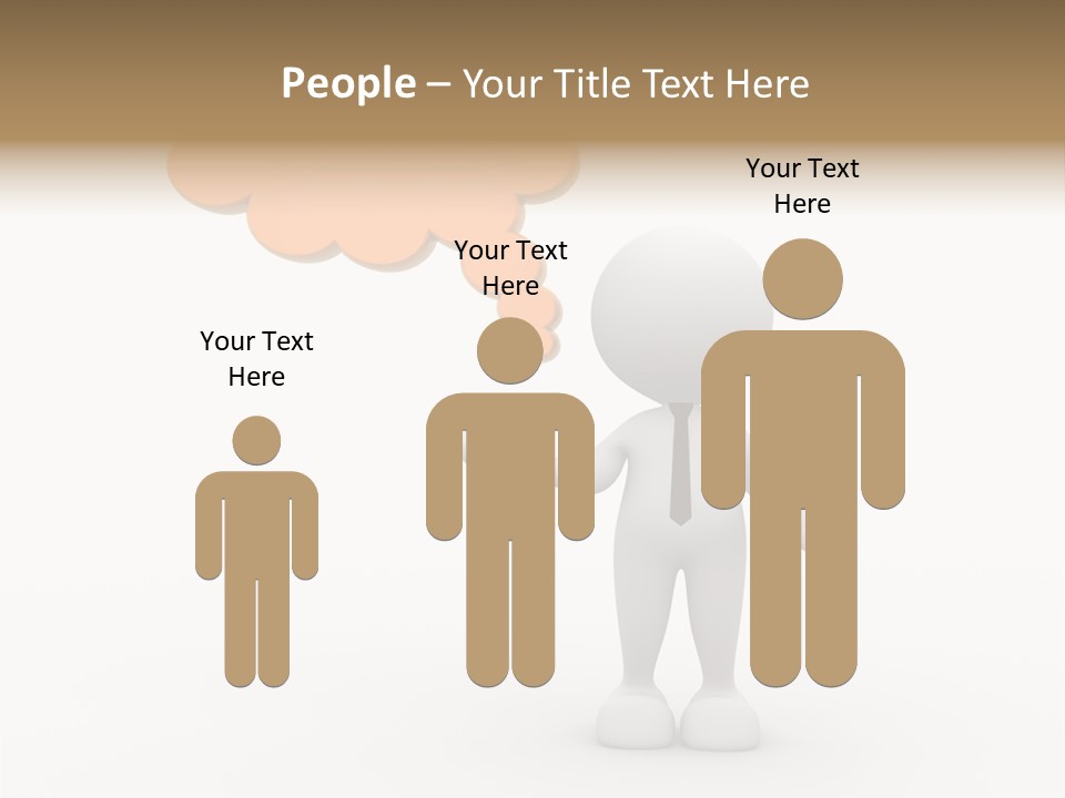 A Person In A Tie With A Thought Bubble PowerPoint Template