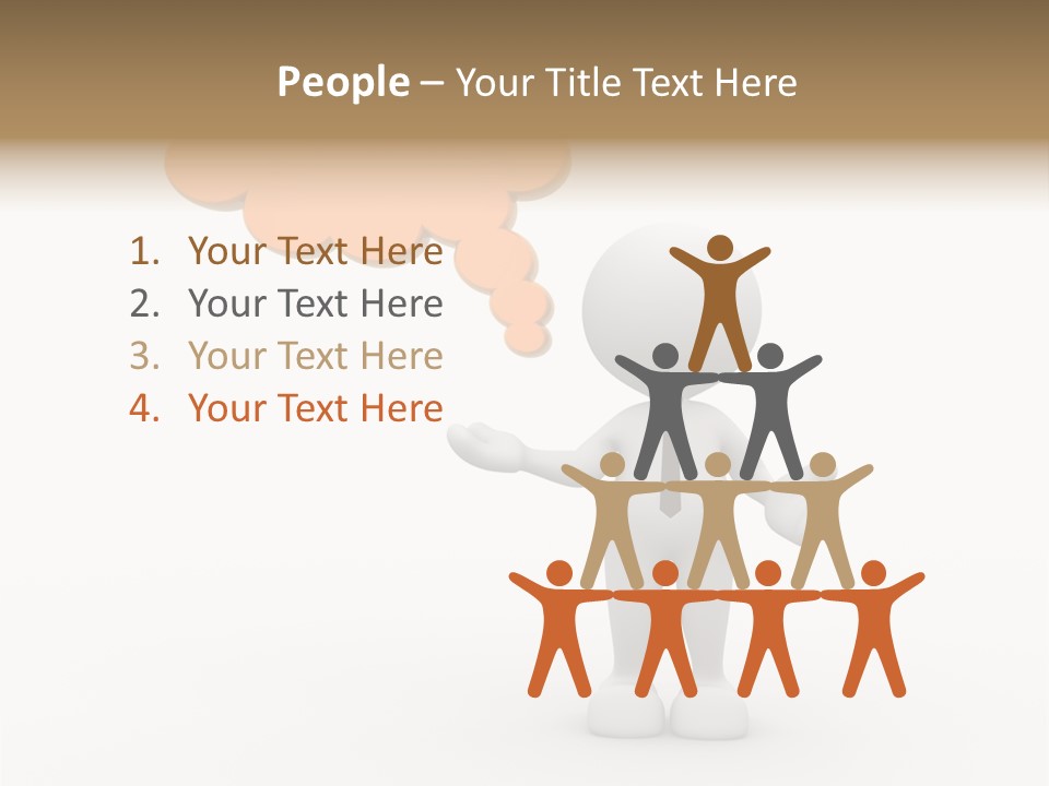 A Person In A Tie With A Thought Bubble PowerPoint Template