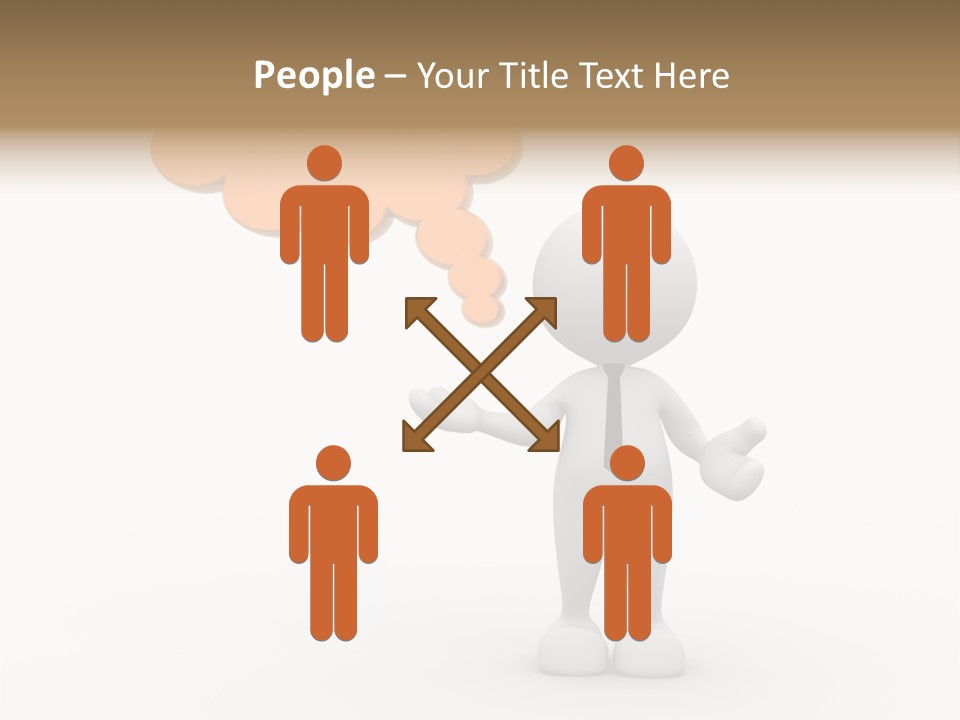 A Person In A Tie With A Thought Bubble PowerPoint Template